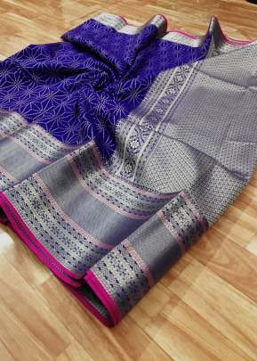Exclusive Designer Banarasi Silk Saree With  Jacquard Pallu In Royal Blue designer sarees