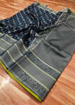 Exclusive Designer Banarasi Silk Saree With  Jacquard Pallu In Grey designer sarees