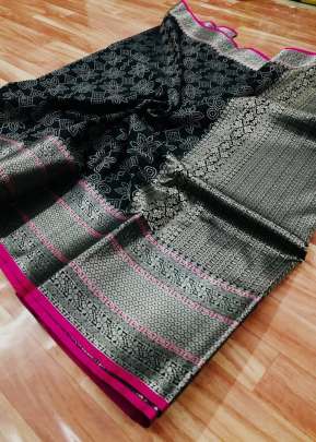 Exclusive Designer Banarasi Silk Saree With  Jacquard Pallu In Black