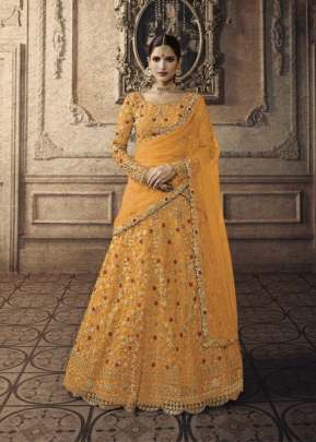 Exclusive Designer Lehnga Choli With Embroidery Work In Yellow lehenga