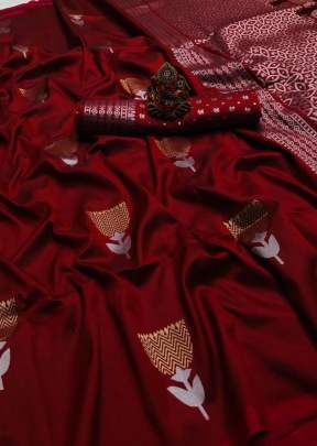 Exclusive Designer Lichi Silk Saree In Red SILK SAREE