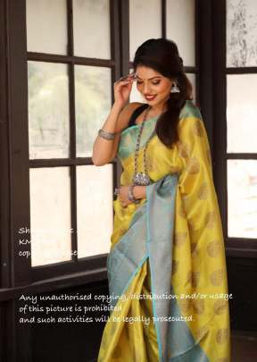 Exclusive Designer Silk Jacquard saree In Lemon Yellow  designer sarees