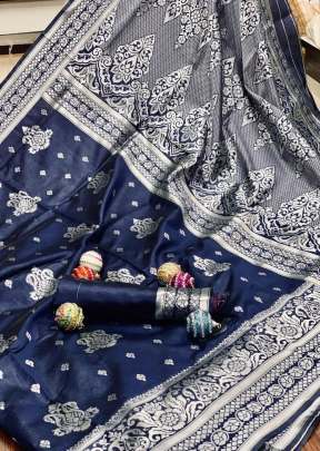 Exclusive Designer Soft Silk Weaving Saree In Navy Blue designer sarees