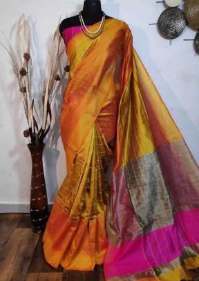 Exclusive Fancy Banglory Raw Silk Saree In Yellow