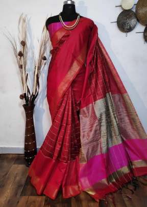 Exclusive Fancy Banglory Raw Silk Saree In Gajaree