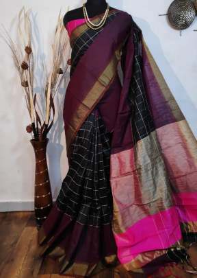 Exclusive Fancy Banglory Raw Silk Saree In Black