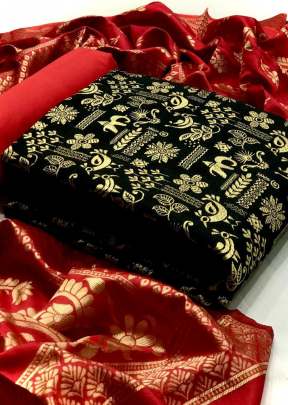 Exclusive Fancy Designer Banarasi Silk Dress Material In Black salwar suits