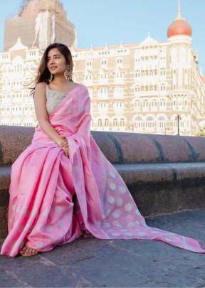 Exclusive Fancy Look Smooth Silk Saree With Beautiful Printed Design In Light Pink