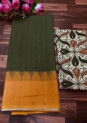 Exclusive Fancy Look Smooth Silk Saree In Mendi SILK SAREE