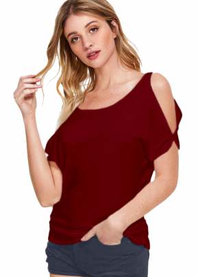 Exclusive Fancy Maroon Top With Fancy Sleeves  top