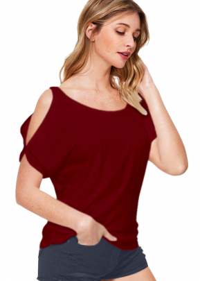 Exclusive Fancy Maroon Top With Fancy Sleeves  top