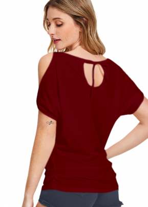 Exclusive Fancy Maroon Top With Fancy Sleeves  top