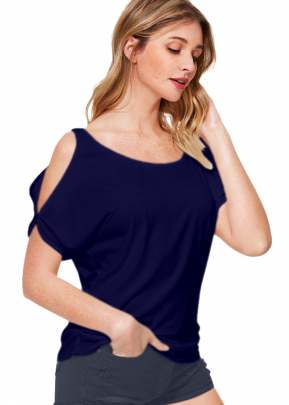 Exclusive Fancy Navy Blue Top With Fancy Sleeves  top