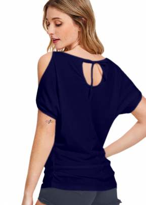 Exclusive Fancy Navy Blue Top With Fancy Sleeves  top