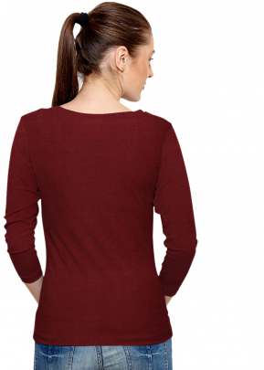 Exclusive Fancy Red Top With Round Fancy Look Neck With Full Sleeves top