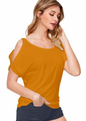 Exclusive Fancy Yellow Top With Fancy Sleeves  top