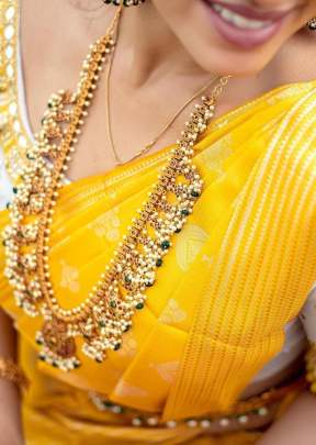 Exclusive Kanchipuram Silk Saree In Yellow partywear sarees