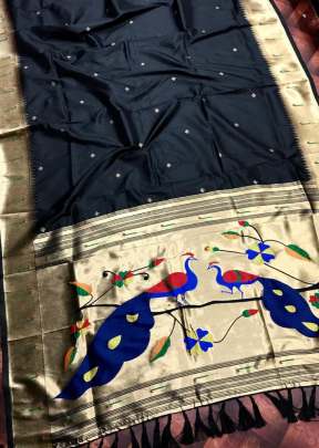 Exclusive Paithani Kanchipuram Saree Dark Blue