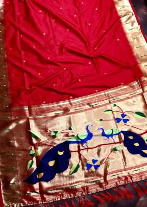 Exclusive Paithani Kanchipuram Saree Red designer sarees