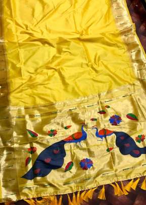 Exclusive Paithani Kanchipuram Saree Yellow designer sarees