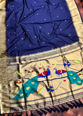 Exclusive Paithani Kanchipuram Blue designer sarees