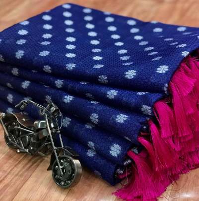 Exclusive Party Wear Weaving Kora Muslin Silk With Reach Pallu Saree In Navy Blue partywear sarees