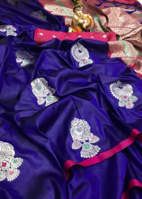 Exclusive Partywear Lichi Silk Saree In Purple