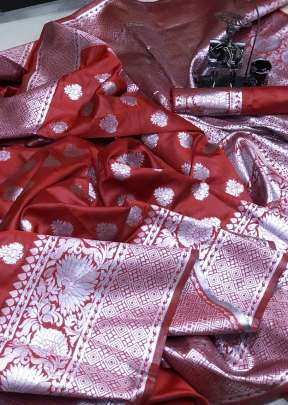 Exclusive Soft Banarasi Silk With Weaving Silver Zari Saree In Maroon