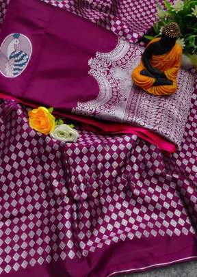 Exclusive Soft Silk With Silver Waving In Wine partywear sarees