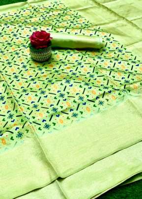  Exclusive Soft Silk digital Printed Sarees In Light Green