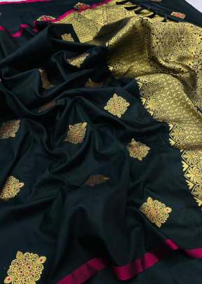 Exclusive Soft Waving Jacquard Saree In Black designer sarees