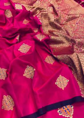 Exclusive Soft Waving Jacquard Saree In Royal Pink designer sarees