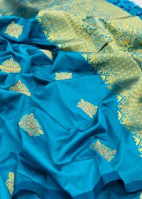 Exclusive Soft Waving Jacquard Saree In Sky Blue designer sarees