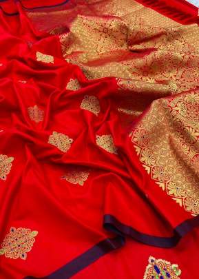 Exclusive Soft Waving Jacquard Saree In Red designer sarees