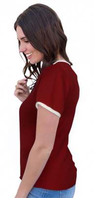 Fancy Designer Maroon Top With Off Solder Sleeves. top