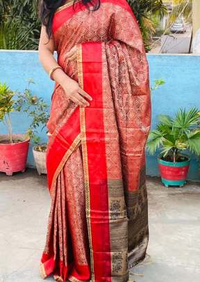 Fancy Kanchipuram Silk Saree In Red Kanchipuram Silk Saree