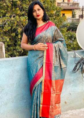 Fancy Kanchipuram Silk Saree In Grey Kanchipuram Silk Saree