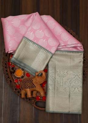 Fancy Kanchipuram Silk Waving Saree In Pink