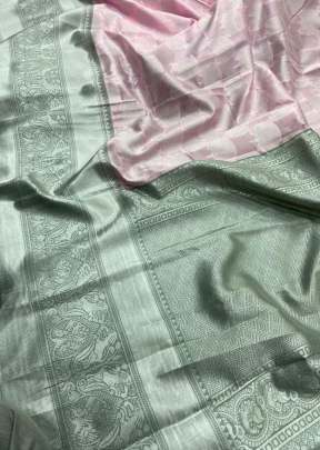 Fancy Kanchipuram Silk Waving Saree In Pink Kanchipuram Silk Saree