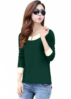 Fancy Look Green Top With Full Sleeves top