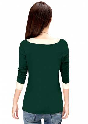 Fancy Look Green Top With Full Sleeves top