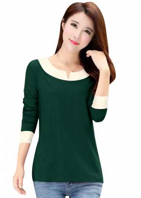 Fancy Look Green Top With Full Sleeves top