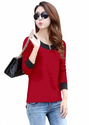 Fancy Look Red Top With Full Sleeves top