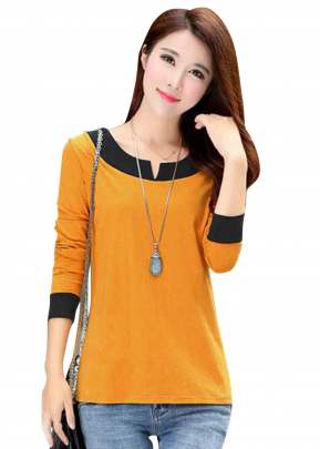 Fancy Look Yellow Top With Full Sleeves top