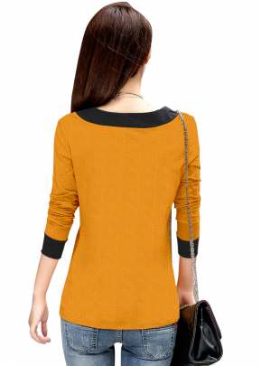 Fancy Look Yellow Top With Full Sleeves top