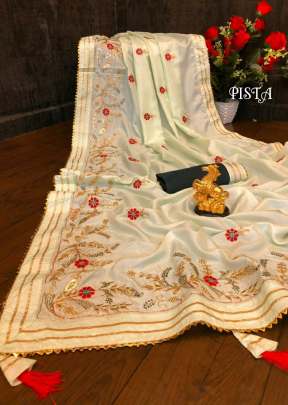 Fancy Part wear Dolla Silk Saree In Pista