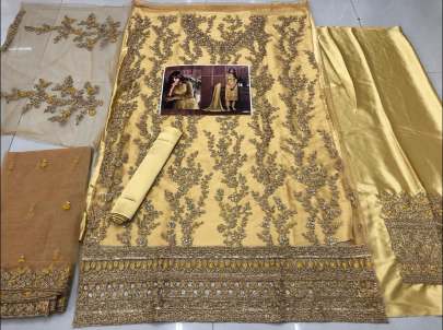 Gold Suit By Ayaan Vipul  Wedding Dress