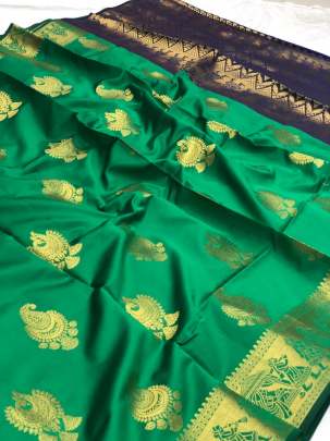 Green Royal Silk Saree In Kanchipuram