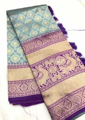 Grey TaanishQa Vol 7 Kanchipuram Silk Saree