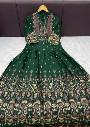 Gulzaar Vol 1 Trending Anarkali style Kurti in Dark Green color  fancy kurtis